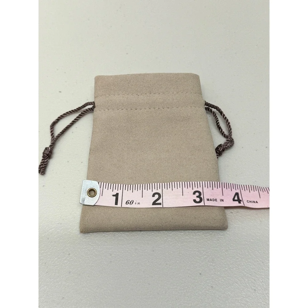 David Yurman Tan Suede Drawstring Jewelry Pouch Small Storage Bag